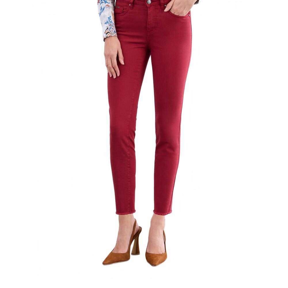 NEW FDJ women's olivia ankle bootcut jeans in scarlet